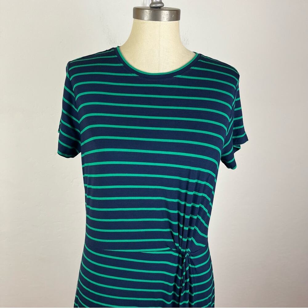 LOFT Navy and Teal Striped Maxi Dress - Picture 4 of 8